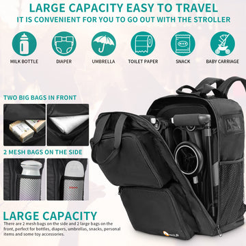 Akozlin Foldable Stroller Travel Bag Backpack 14.2'X6'X18.2'Compatible For Gb Pockit Air Plus Stroller Carry Bag[Not For Gb A