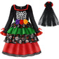 Relibeauty Kids Day Of The Dead Costume For Girls Sugar Skull Costume With Flower Headband 130