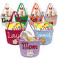 Custom Easter Basket With Names Easter Bunny Rope Basket Personalized Cute Easter Egg Hunt Buckets With Handle