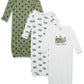 Touched by Nature Unisex Baby Organic Cotton Gowns, Happy Camper, Preemie-Newborn