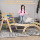 7 In 1 Montessori Pikler Triangle Set, Foldable Wooden Pickler-3 Piece Baby Climbing Gym Toddler Climbing Toys Indoor With Arch,