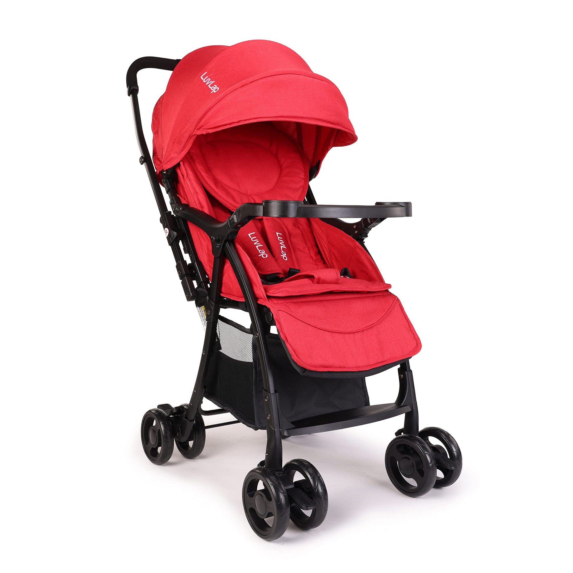 Luvlap Spark Baby Stroller, Pram For Baby With 5 Point Safety Harness, Spacious Cushioned Seat With Side Padding, Multi Level Se