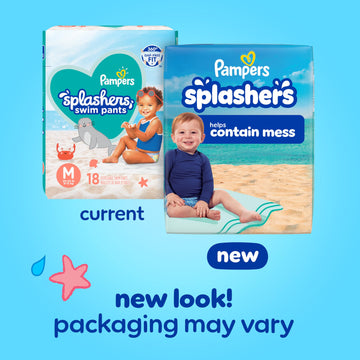 Pampers Swim Diapers - Splashers - Size L, 17 Count, Gap-Free Disposable Baby Swimming Pants