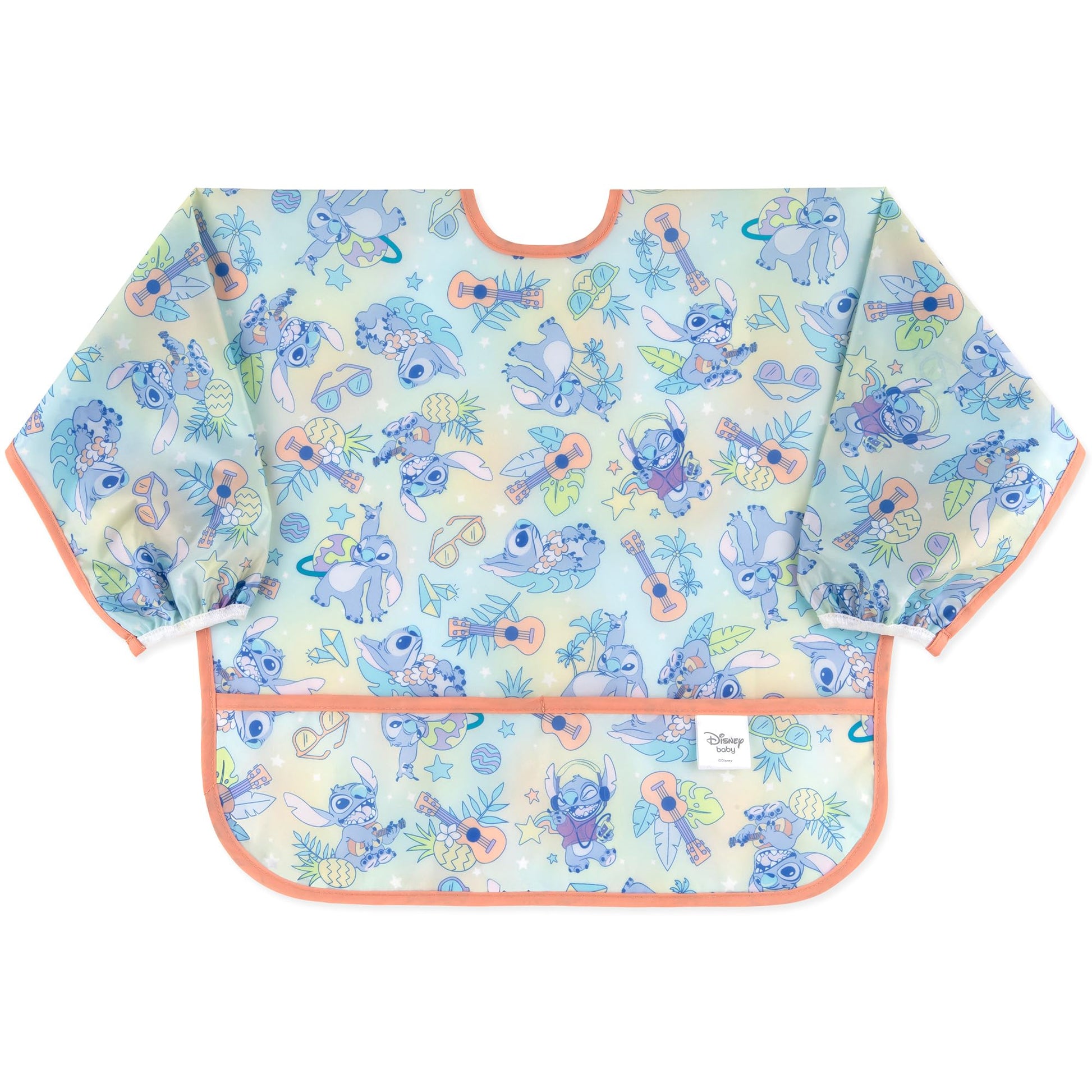 Bumkins Disney Sleeved Bib for Girl or Boy, Baby and Toddler for 6-24 Mos, Essential Must Have for Eating, Feeding, Baby Led Wea