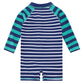 Uideazone Baby Boys Zip Rashguard Swimsuit Green Striped Long Sleeve One Piece Swimwear Bathing Suits 12-18 Months