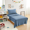 Amazon Basics 3 Piece Bed Sheet Set, 100% Cotton Jersey, Includes Super Soft, Flat and Fitted Sheets, Pillowcase, Toddler, Navy,