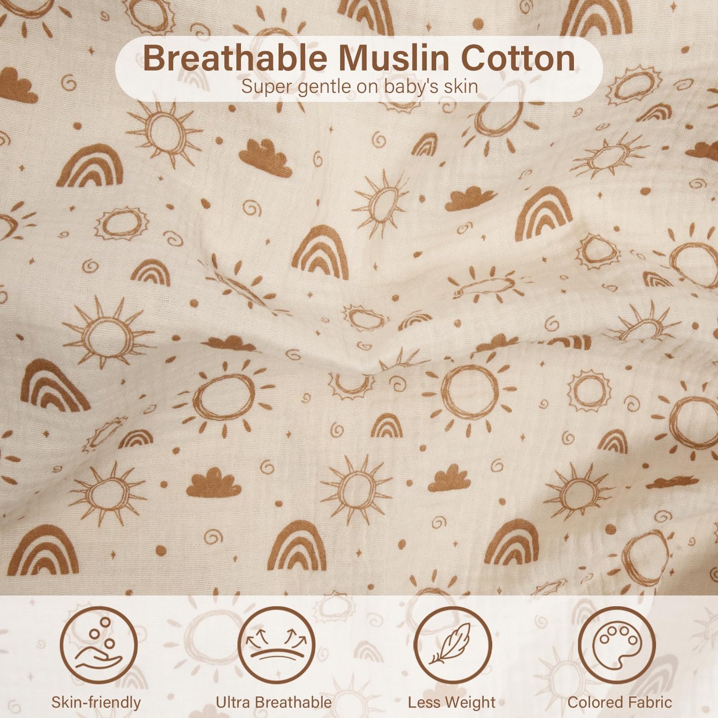 Mexxi Muslin Nursing Covers For Breastfeeding, Breastfeeding Cover With Arch Neckline,100% Cotton Breathable And Lightweight Pri