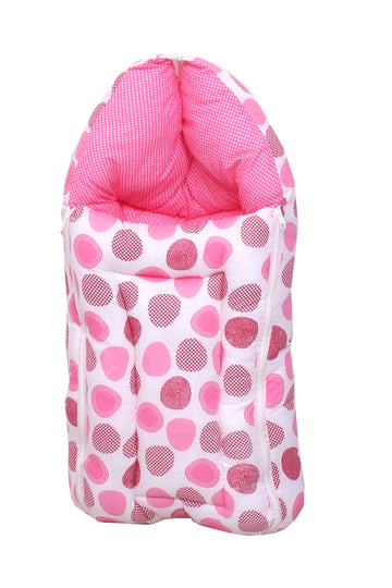 Toddylon Baby Carry Bags 3 in 1 Bed | Wrapper | Newborn Boys Girls | Wearable Blankets | Cotton (06 Months) Pink