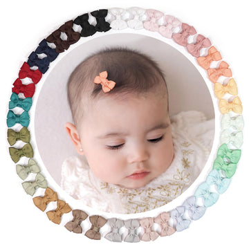 Ded Baby Hair Clips 40 Pieces 20 Colors In Pairs Baby Bows Hair Pins Tiny 1.37' Hair Bows Alligator Clips For Girls Infants Tod