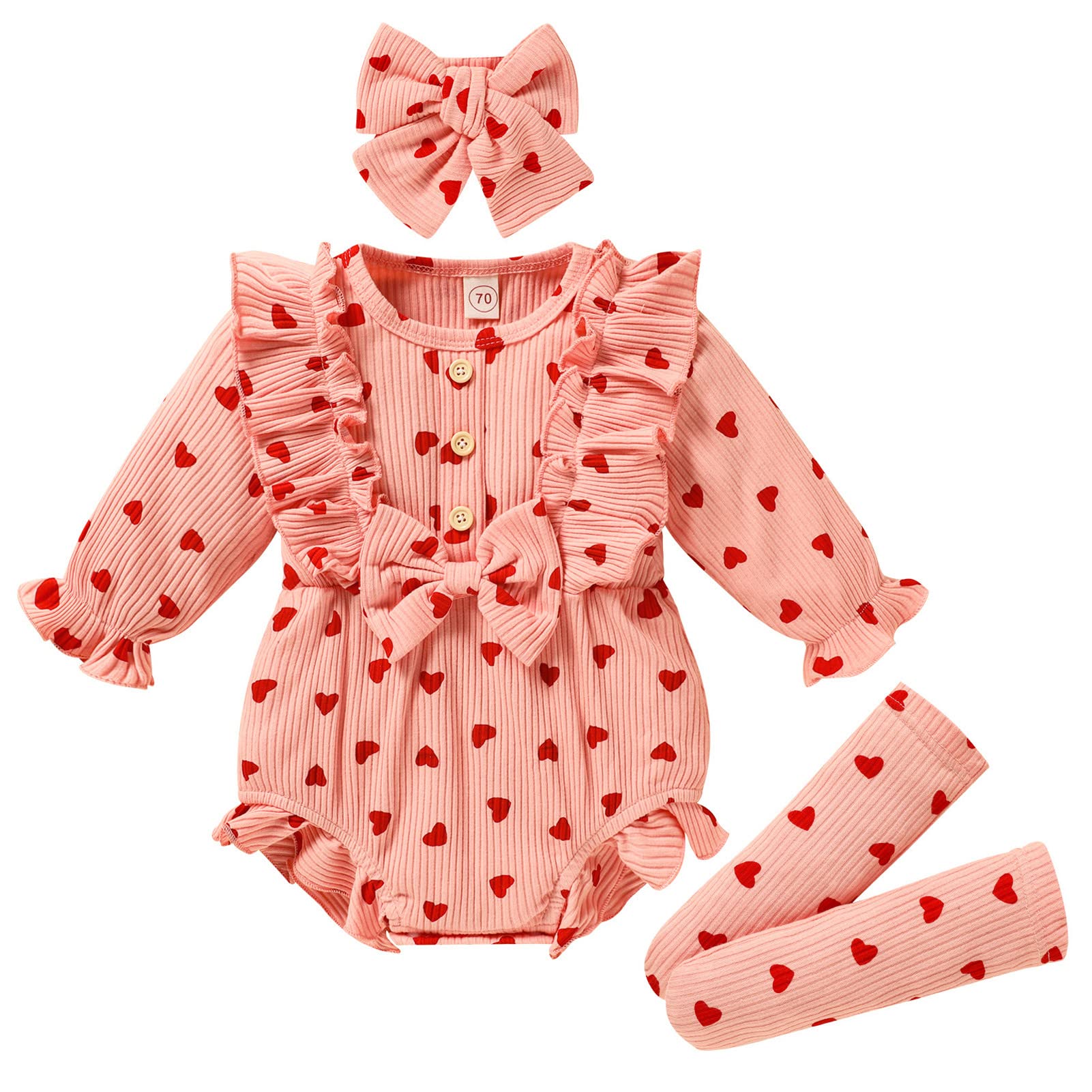 Grnshts Valentine'S Day Newborn Baby Girl Clothes Ruffle Heart Print R – Cutebab WBBAPB0BMTSKG9X