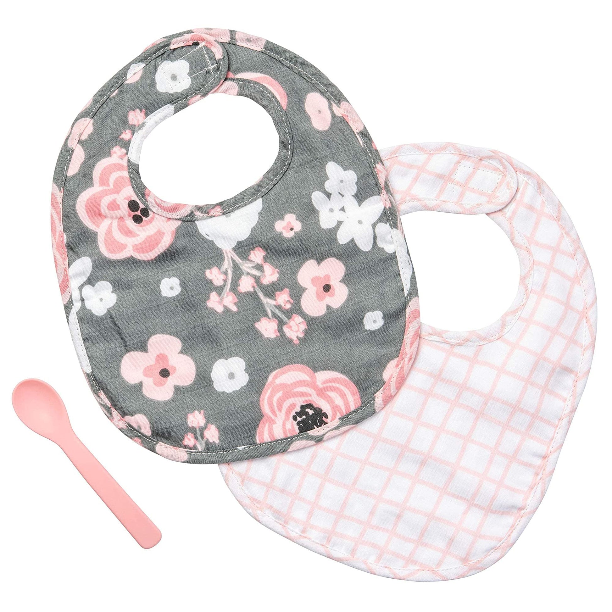 Stephen Joseph Muslin BIB Sets Charcoal Flower