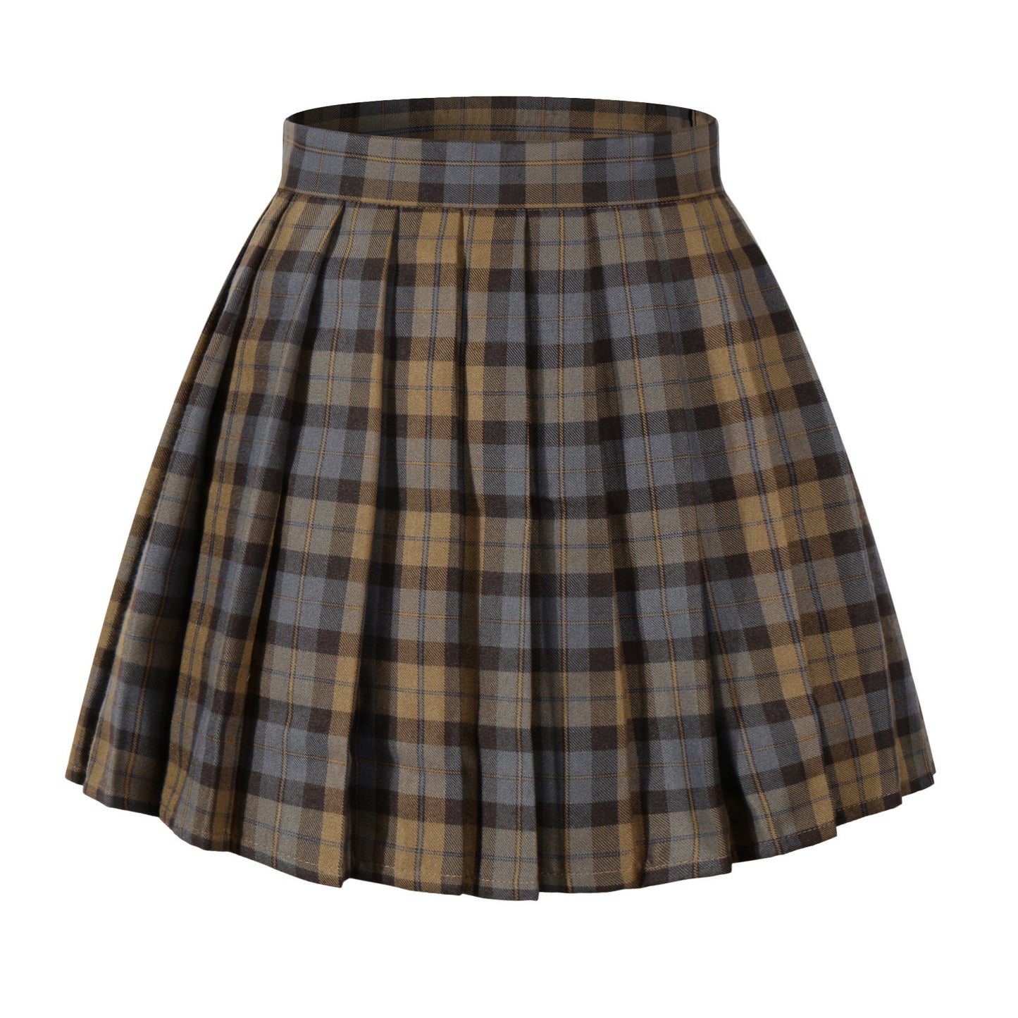 Beautifulfashionlife Girls Khaki Short skirts for girls XS,Brown mixed blue
