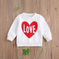 Valentines Day Sweatshirt Toddler Baby Girl Valentines Day Outfit Heart Pullover Sweater Shirt Tops Casual Clothes (D-Love Red H