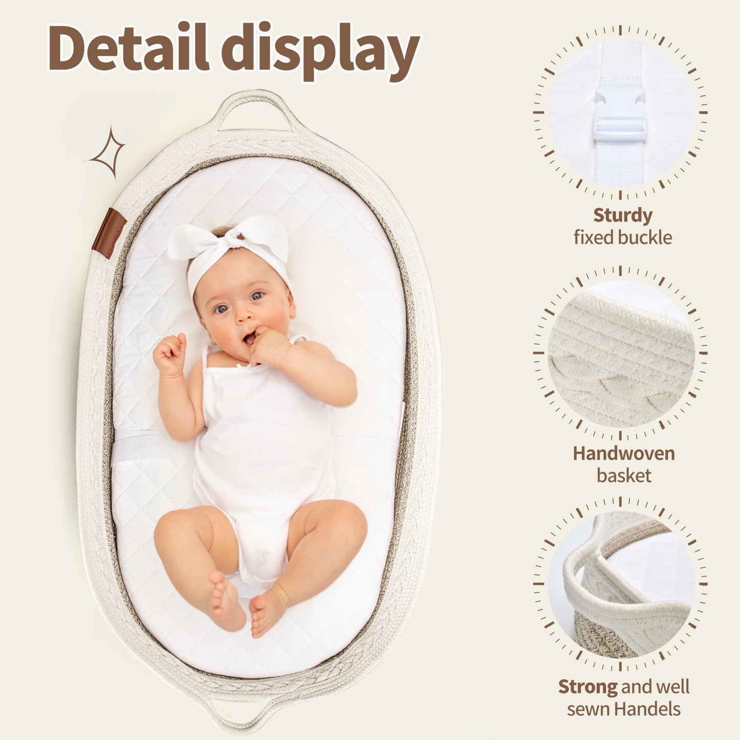 Swiftsleep Baby Changing Basket For Baby Dresser, Moses Baskets For Newborn, Baby Moses Basket Changing Basket For Dresser, Chan