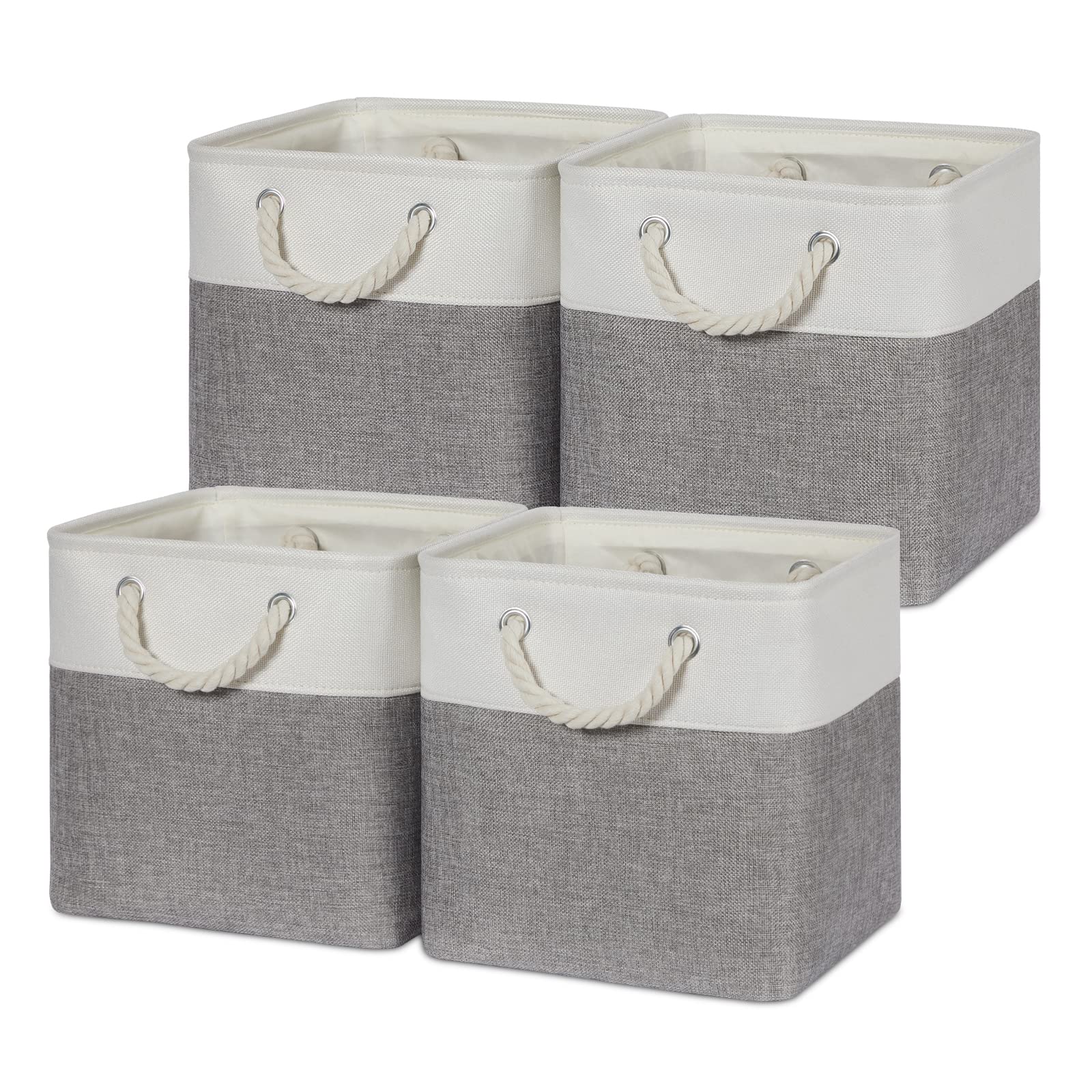 Temary Fabric Storage Baskets For Organizing, Grey Basket For Shelves, Collapsib WBCBBB09QSL9HV3
