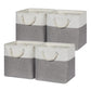 Temary Fabric Storage Baskets For Organizing, Grey Basket For Shelves, Collapsible Baskets With Handles For Shelves, Nursery, Cl