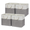 Temary Fabric Storage Baskets For Organizing, Grey Basket For Shelves, Collapsible Baskets With Handles For Shelves, Nursery, Cl