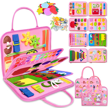 Exorany Busy Board Montessori Toys for 1 2 3 4 Year Old Girl Birthday Gifts, Toddler Girl Toys Age 1-2, 2-4, Busy Book Sensory T