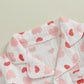 Nokpsedcb Toddler Boy Girl Valentines Pajamas Cute Heart Print Long Sleeves Shirt And Elastic Pants Loungewear Sleepwear (Pink H