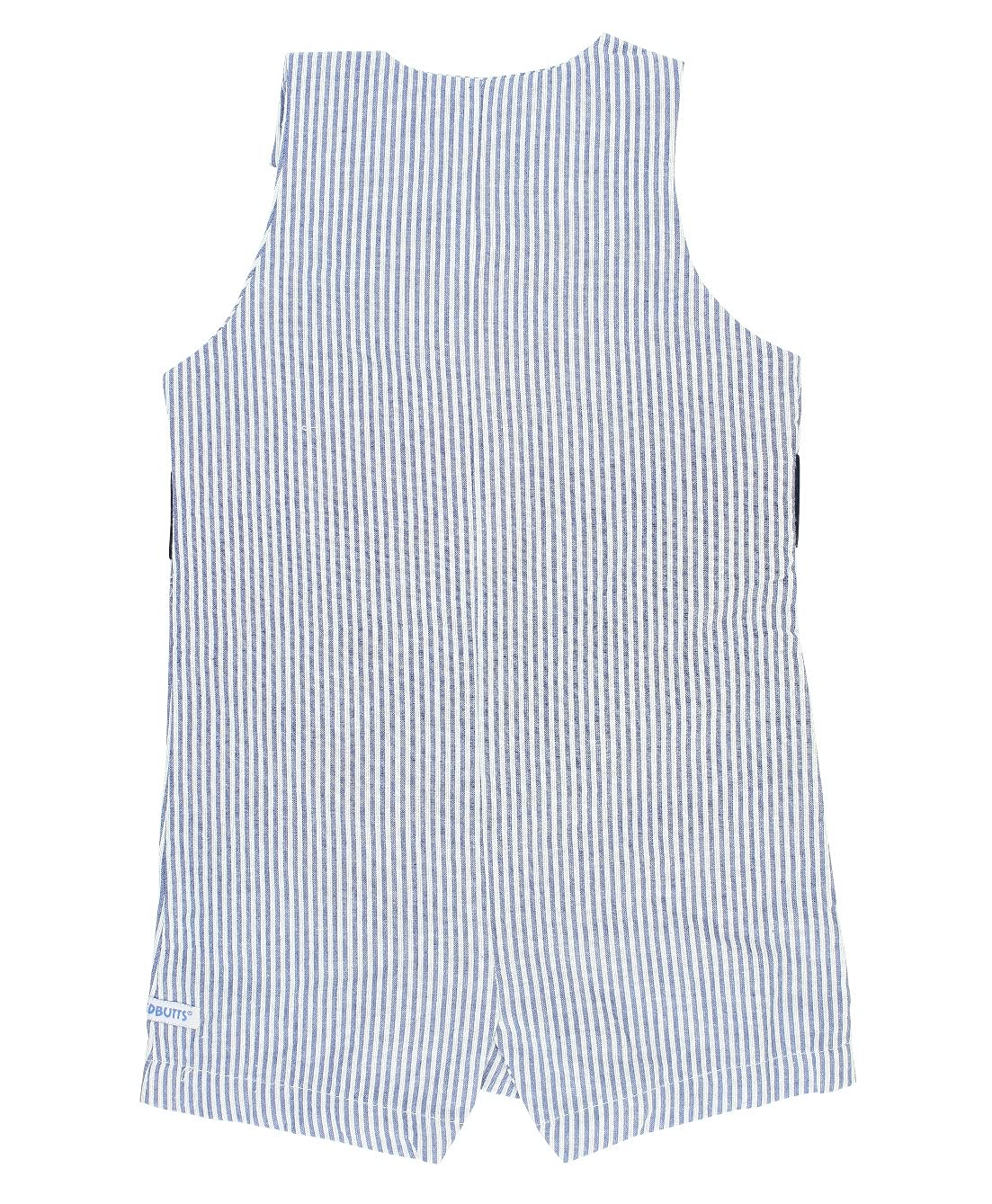 Ruggedbutts Baby/Toddler Boys Blue Striped Seersucker Jon Jon - 6-12M