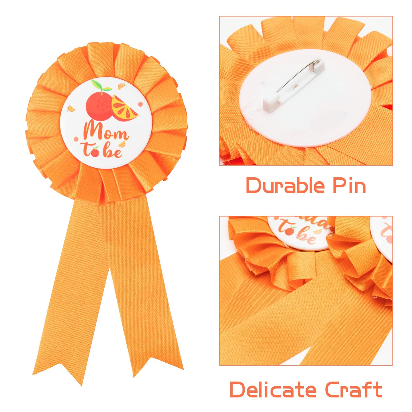 Little Cutie Citrus Maternity Sash Mom To Be & Daddy To Be Corsage Orange Clementine Flower Crown Pregnancy Sash Decoration Autu