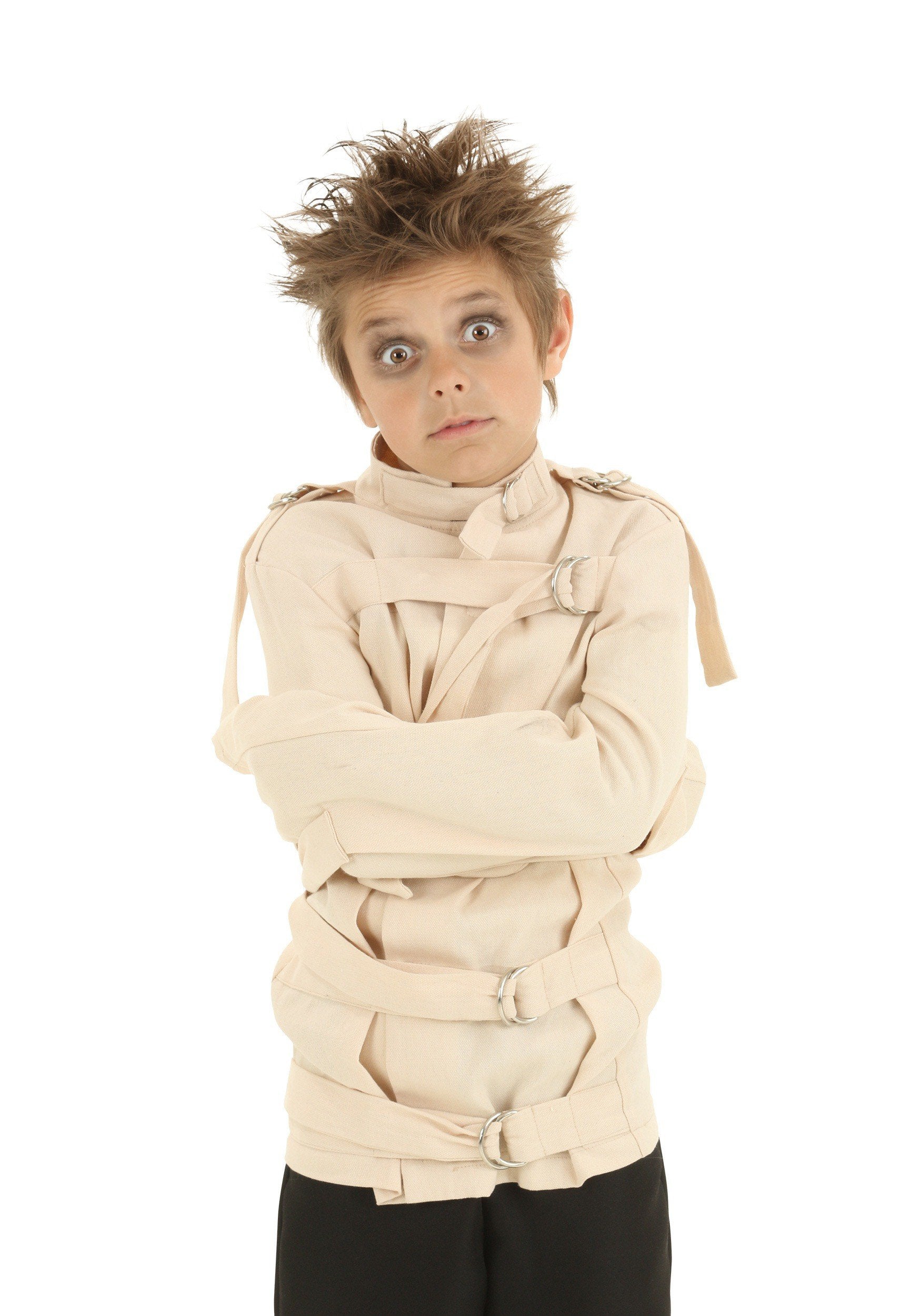 Fun Costumes Straight Jacket Costume For Kids, Insane Asylum Jacket For Boys & Girls, Psych Ward Patient Outfit For Halloween La