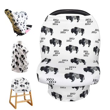 Buffalo Car Seat Canopy For Babies, Car Seat Cover For Boys Girls, Carseat Canopies For Newborn, Multiuse - Nursing Breastfeedin