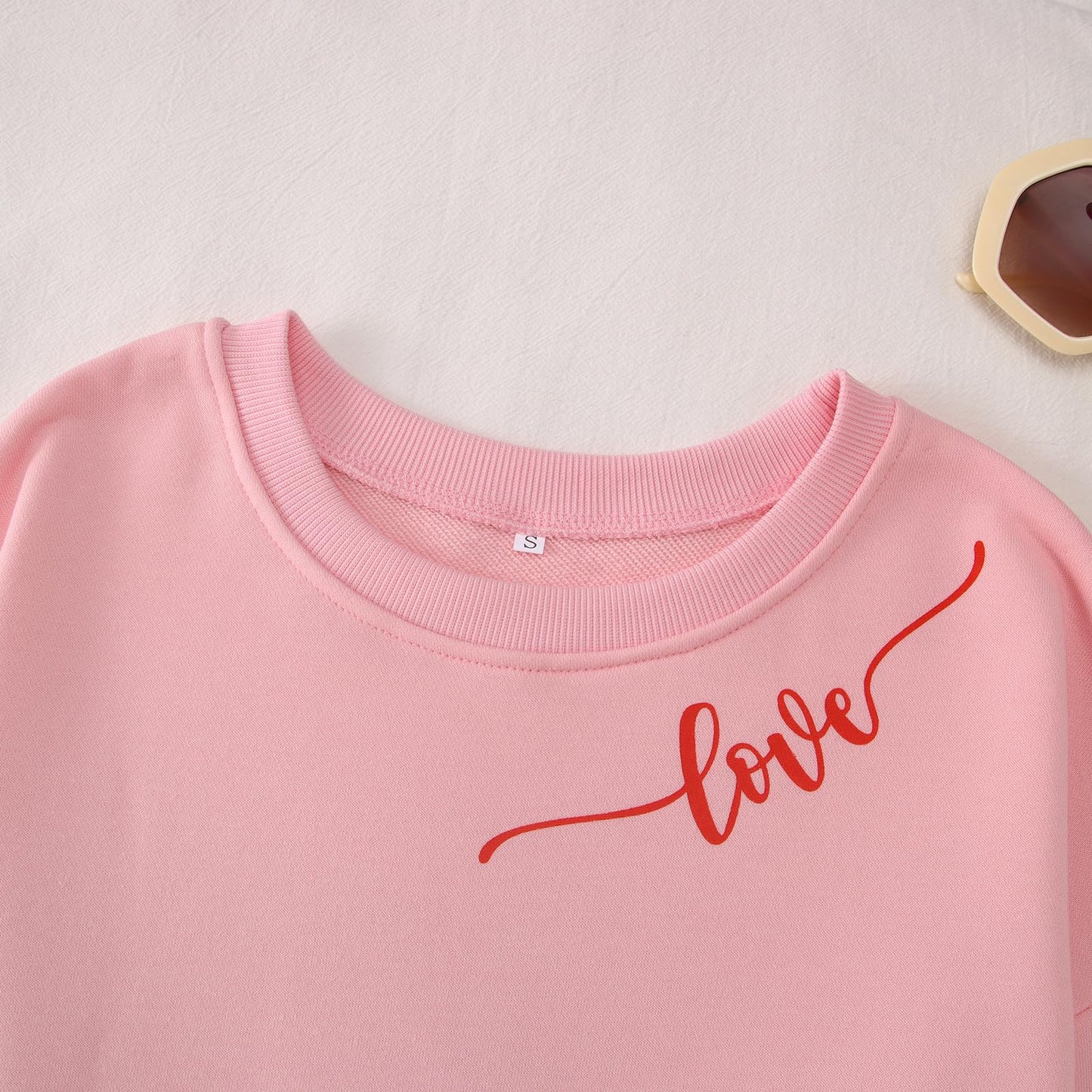 Ritatte Mommy And Me Valentine'S Day Outfit Love Heart Graphic Family Matching Sweatshirt Crewneck Long Sleeve Pullover Top(2Xl,