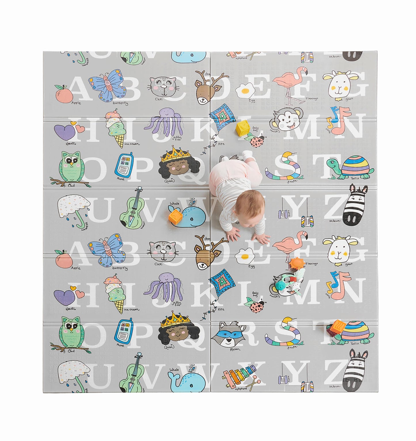 Regalo 77'X71' Extra Large Alphabet Play Mat For Babies And Toddlers, Alphabet Animal And Object Learning Mat, Non-Toxic Water