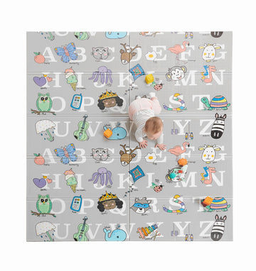 Regalo 77'X71' Extra Large Alphabet Play Mat For Babies And Toddlers, Alphabet Animal And Object Learning Mat, Non-Toxic Water