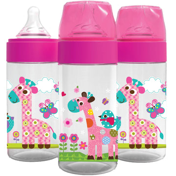 Avima 9 Oz Anti Colic Baby Bottles For Breastfed Babies - Medium Flow Nipples, Wide Neck Bottle, Bpa Free - 3-6 Months, Stage 2