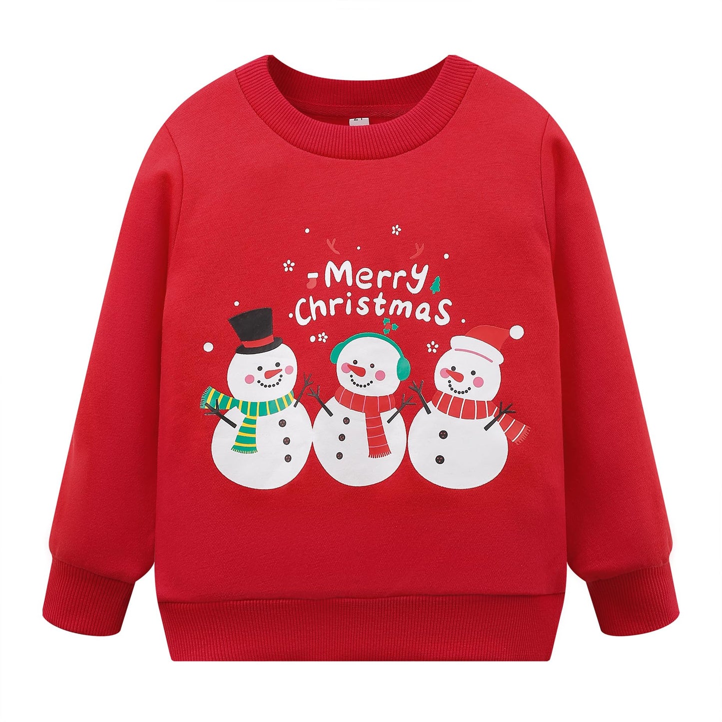 Baby Boys Xmas Snowman Sweatshirt Crewneck Long Sleeve Toddler Christmas Sweaters Cartoon Winter Clothes 8281-2T