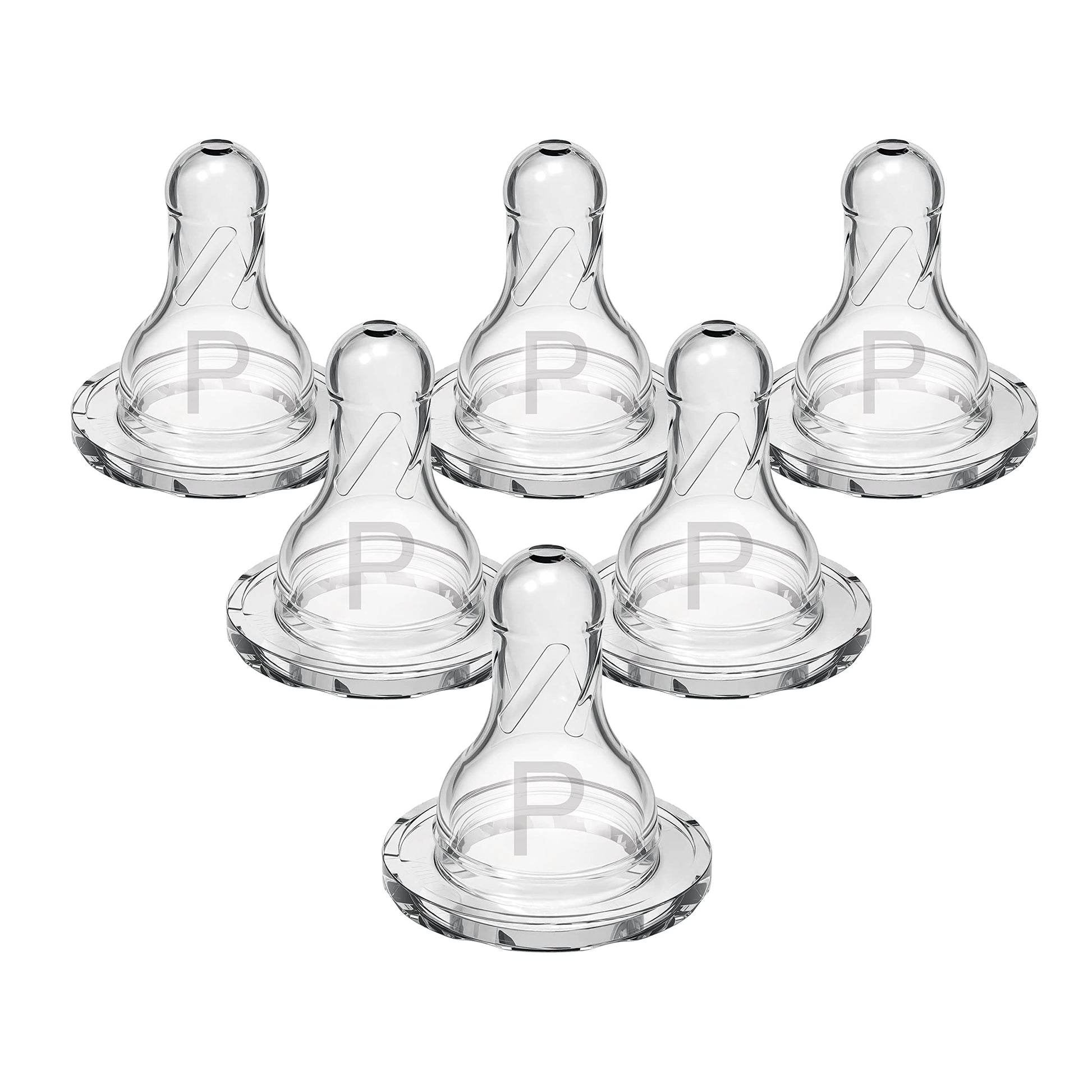 Dr. Browns Natural Flow Preemie Flow Narrow Baby Bottle Silicone Nipple, Slowest Flow, 0M+, 100% Silicone Bottle Nipple, 6 Count