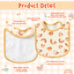 2Ooya 7Pcs Cotton Waterproof Baby Bibs Adjustable Hook Loop Closure Baby Bib With Rainbow Pattern Unisex Newborn Baby Food Bib F