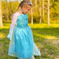 Aoiviss Princess Dress For Girls Blue Sequin Princess Dress Up Costume For Halloween Birthday Cosplay Fancy Party, 4T/110