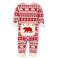 Little Blue House By Hatley Kid'S Fair Isle Bear & Moose Family Union Suits Sleepwear, Dog Union Suit - Mouse Fair Isle, Small
