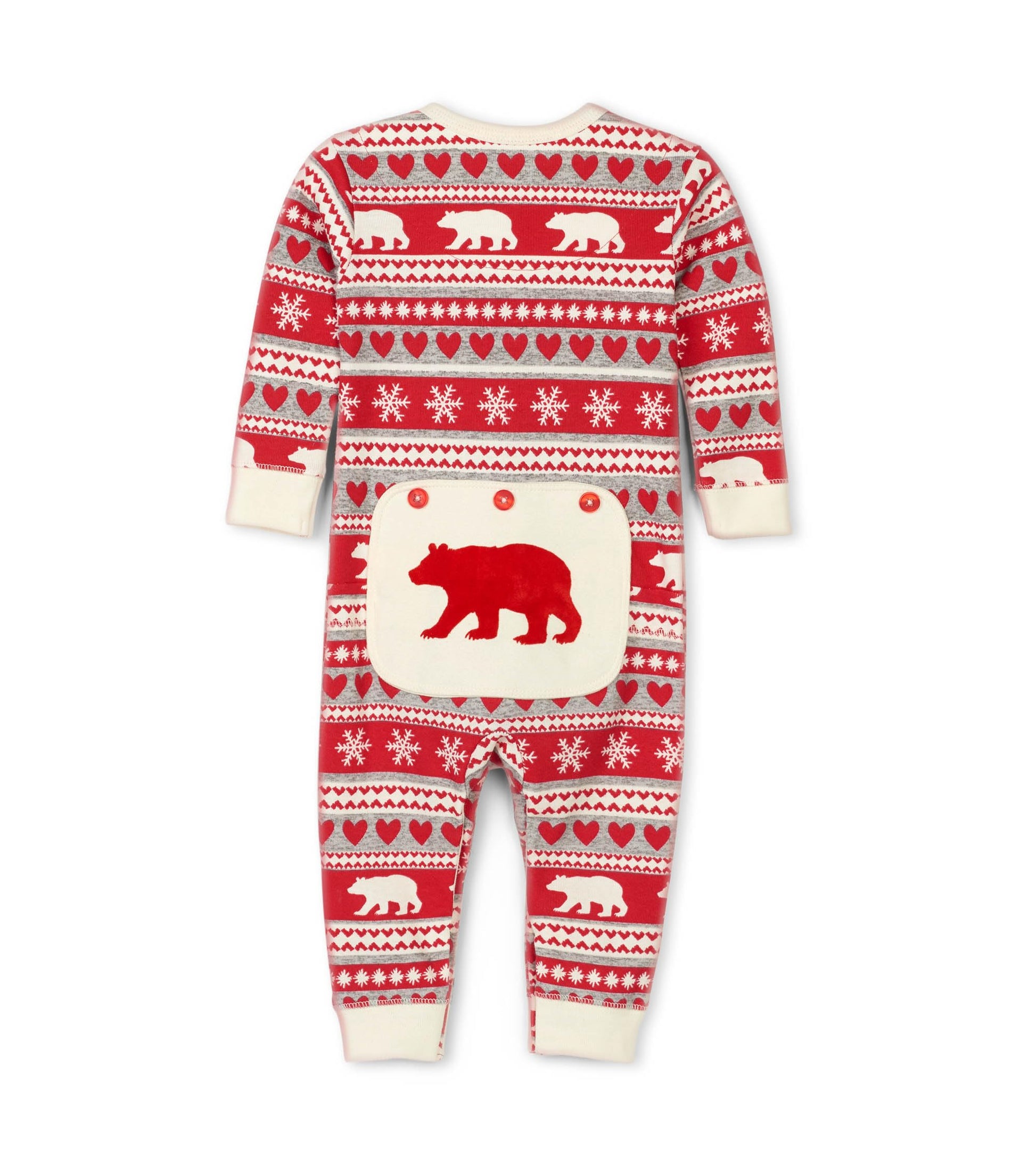 Little Blue House By Hatley Kid'S Fair Isle Bear & Moose Family Union Suits Sleepwear, Dog Union Suit - Mouse Fair Isle, Small