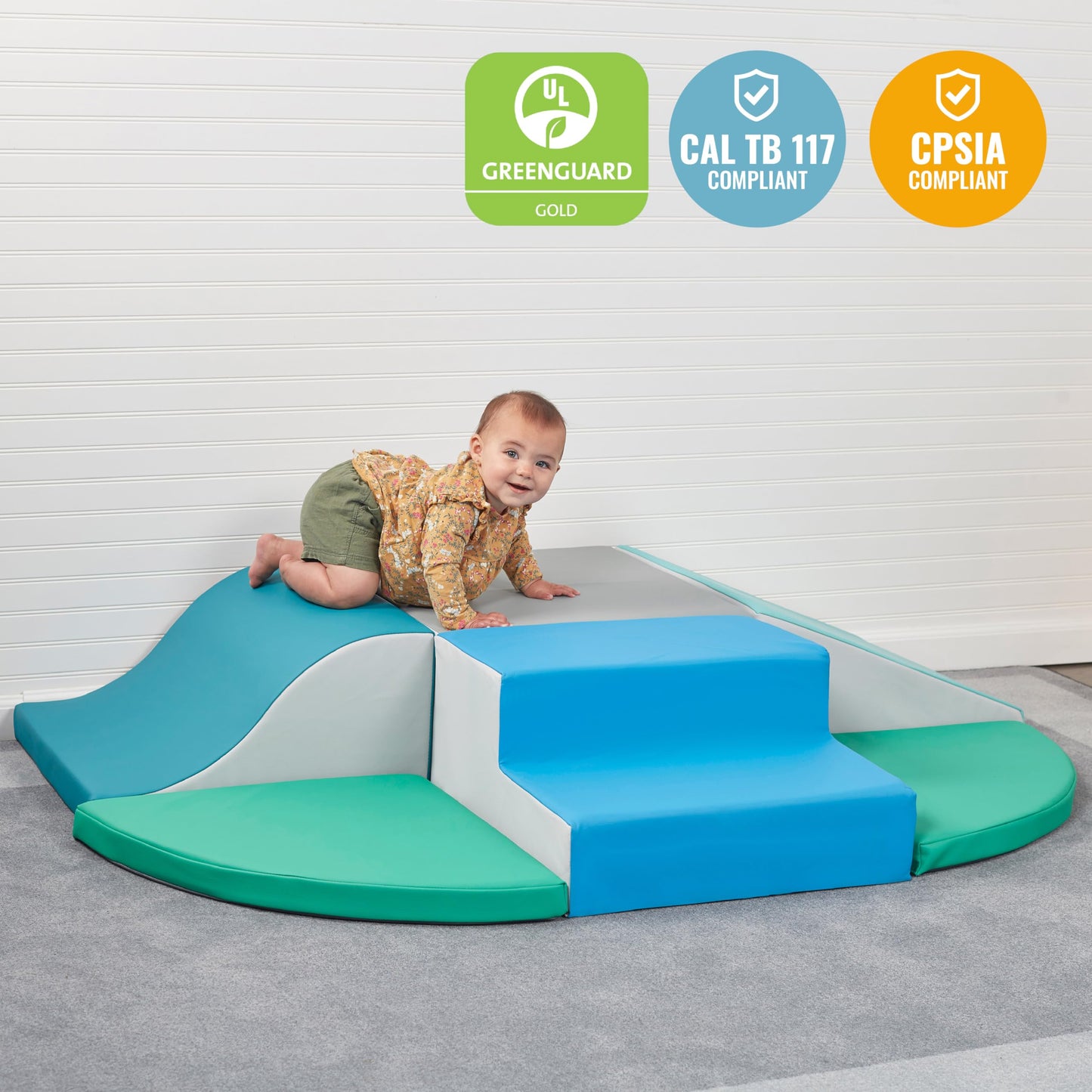 Ecr4Kids Softzone Little Me Wall Climb And Slide, Beginner Playset, Contemporary, 6-Piece