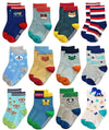 Wearilio Anti Slip Socks For Babies And Kids, Pack Of 6 (Colours And Designs May Vary) (Boys, 2436 Months)