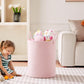 Mojoscend Pink Hamper Laundry Basket For Baby Girls Nursery Hamper For Kids Woven Rope Clothes Basket For Little Girls Room Bedr