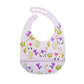 Nuby 2 Pack Adjustable Easy Clean Soft Silicone Bibs With Scoop, Flowers & Llama