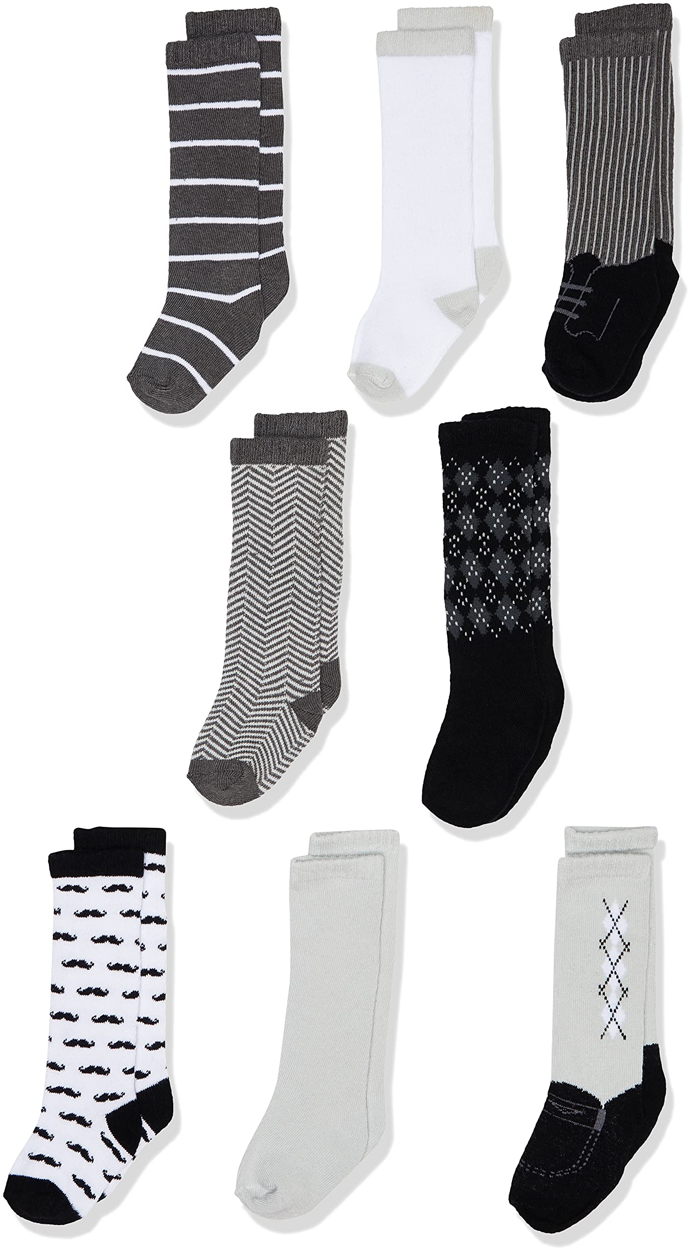 Hudson Baby Unisex Baby Cotton Rich Knee-High Socks, Black Gentleman, 0-6 Months WBBAPB07G5NYKXR