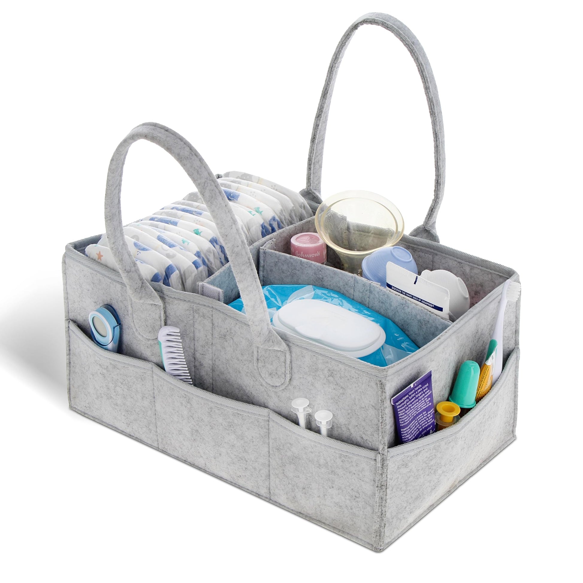 Acorn Baby Diaper Organizer Caddy Bag - Large Felt 15X9In Car And Nursery Organizer And Baby Diaper Caddy Organizer