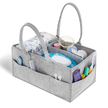 Acorn Baby Diaper Organizer Caddy Bag - Large Felt 15X9In Car And Nursery Organizer And Baby Diaper Caddy Organizer