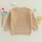 Amnnchya Toddler Infant Baby Girl Knit Sweater Big Sister Little Sister Matching Outfits Long Sleeve Pullover Sweatshirt (Khaki