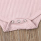 Newborn Baby Girls Cotton Short Sleeve Ruffle Bodysuit And Floral Shorts Headband Outfit Summer Clothes Set (3-6 Months, Pink+Pu