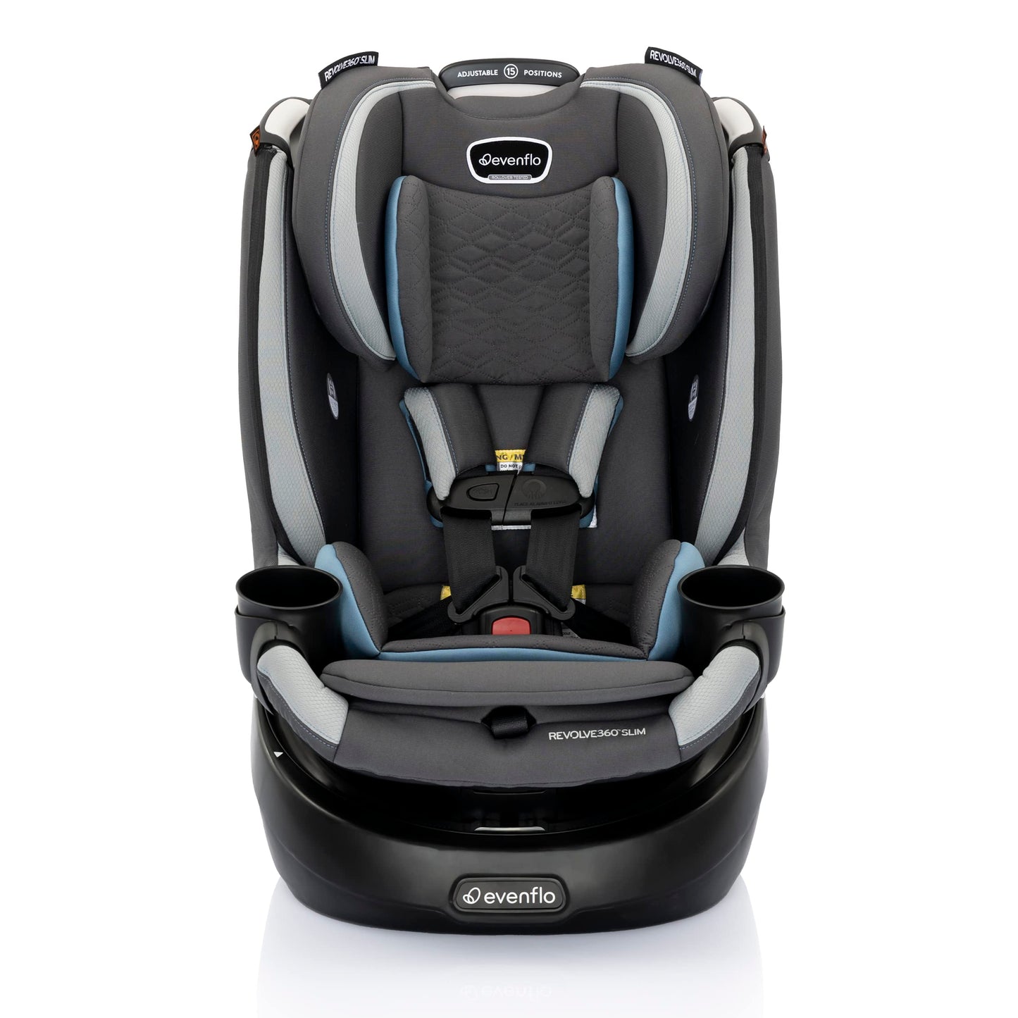 Evenflo Revolve360 Slim 2-In-1 Rotational Car Seat With Quick Clean Cover (Stow Blue)