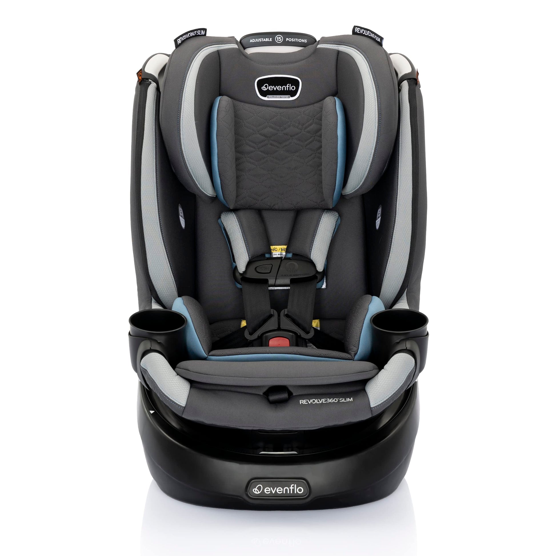 Evenflo Revolve360 Slim 2-In-1 Rotational Car Seat With Quick Clean Cover (Stow Blue)