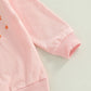 Toddler Baby Halloween Outfit Girl Boy Crewneck Sweatshirt Long Sleeve Letter Pullover Sweater Cute Fall Clothes (Spooky Pink,18