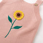 Simplee Kids Baby Girls Sunflower Knit Rompers Pink Knit Clothes For Newborn Baby Girls